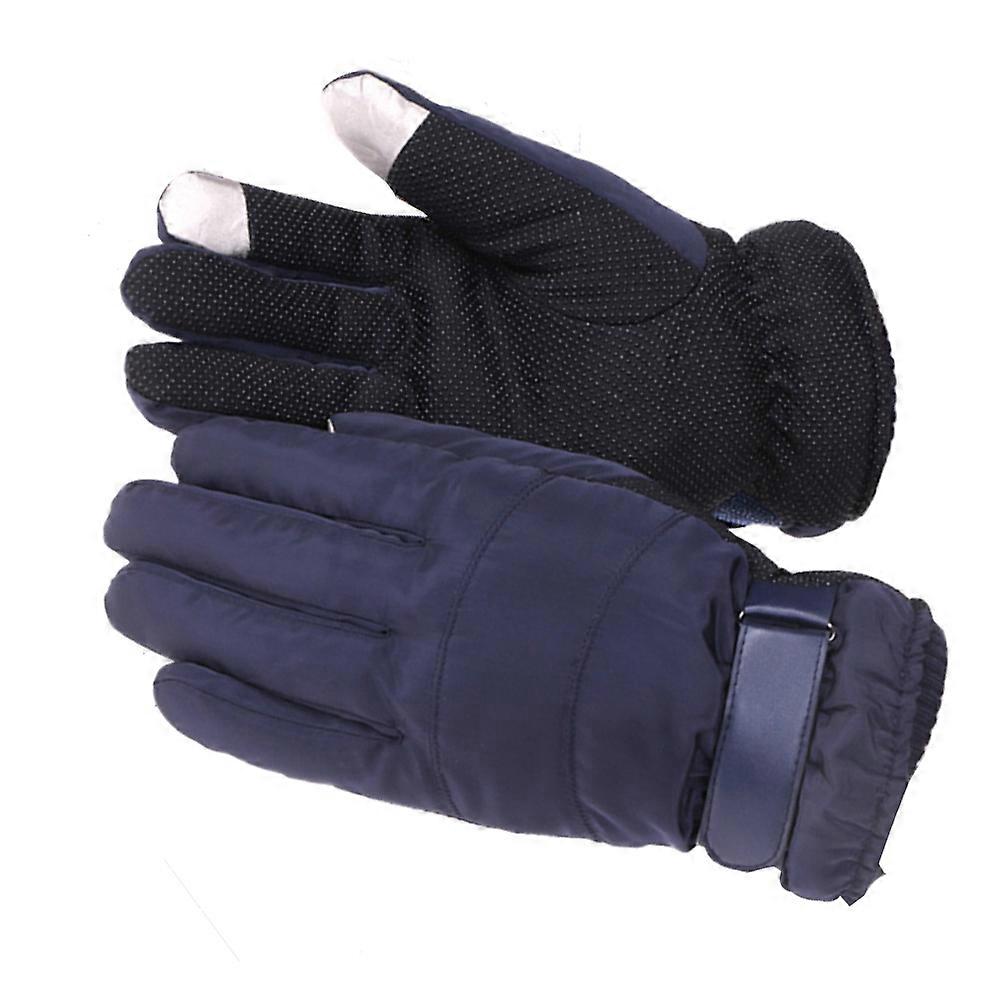 Unisex Ski Gloves 2pcs Touch Screen Finger Gloves Winter Warm Hands Protection for Outdoor Climbing Hiking Dark Blue