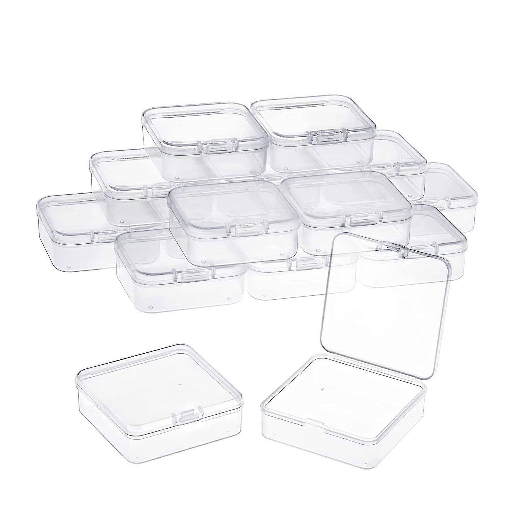 16 Pack Clear Plastic Beads Storage Containers Box with Hinged Lid for Small Items, Diamond, Beads