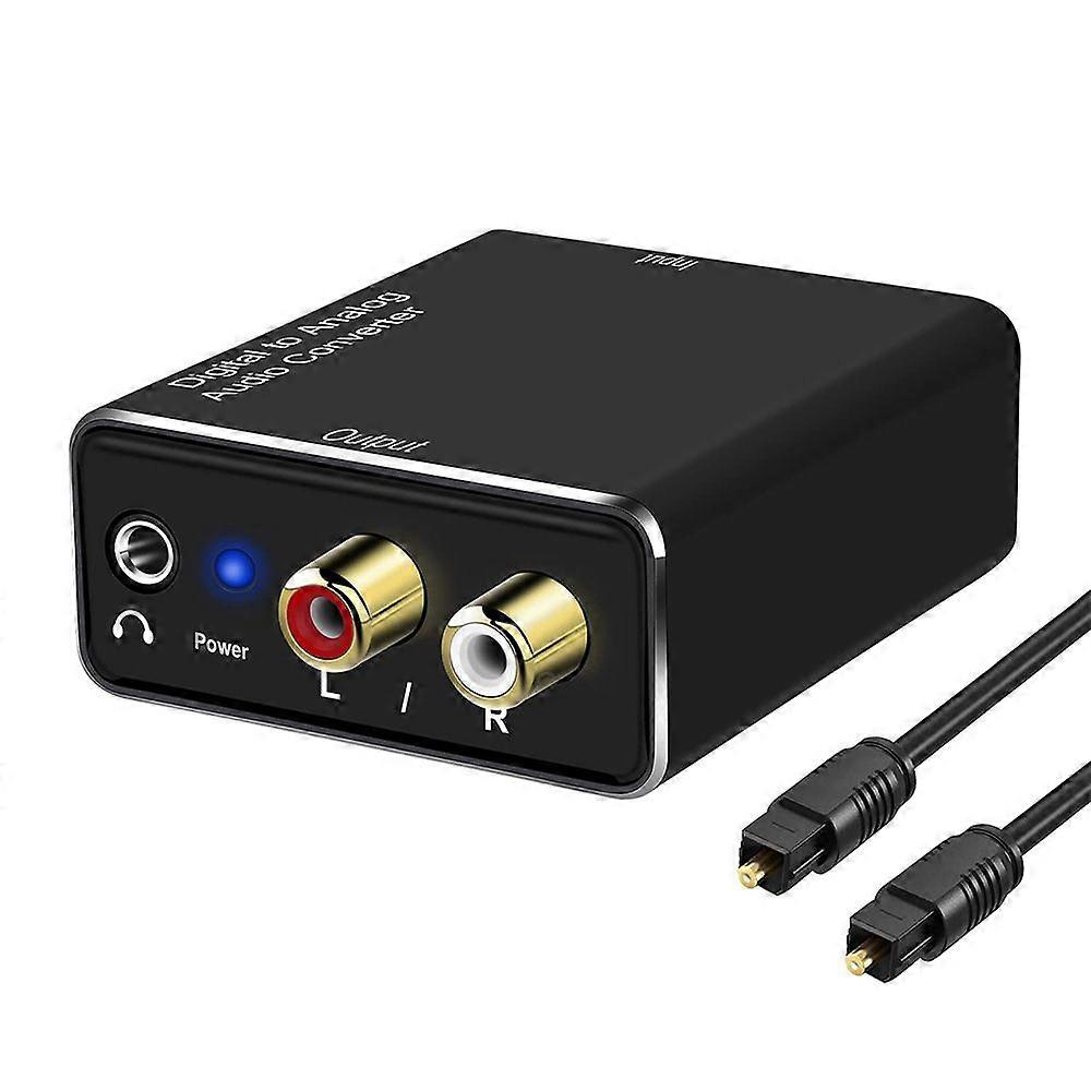 Digital til analog lydkonverter, DAC Digital SPDIF optisk til analog L / R RCA &3,5 mm AUX stereo au