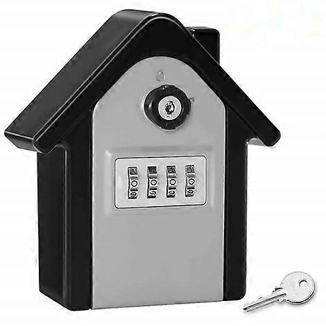 Wall Mounted Key Safe Box with Digital Code & Emergency Keys, Large Key Safe Box