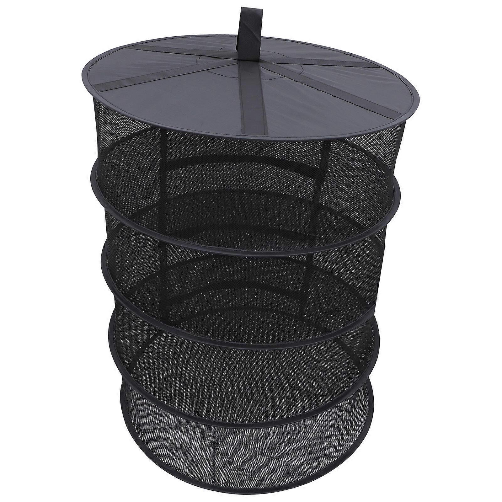 Drying Rack Net Herb Drying Rack Outdoor Use Black Polyester and Steel Ring Quick Set