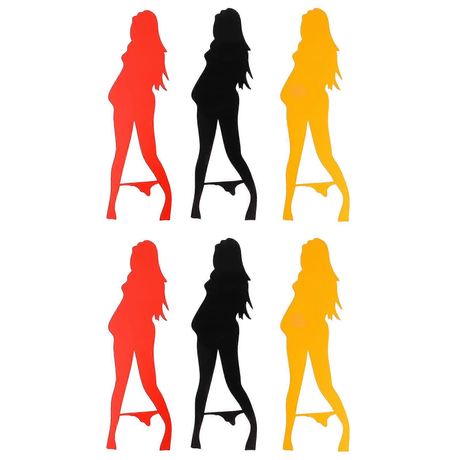 Car Sticker Creative Girl Decal for Decoration 6Pcs Easy to Apply Design