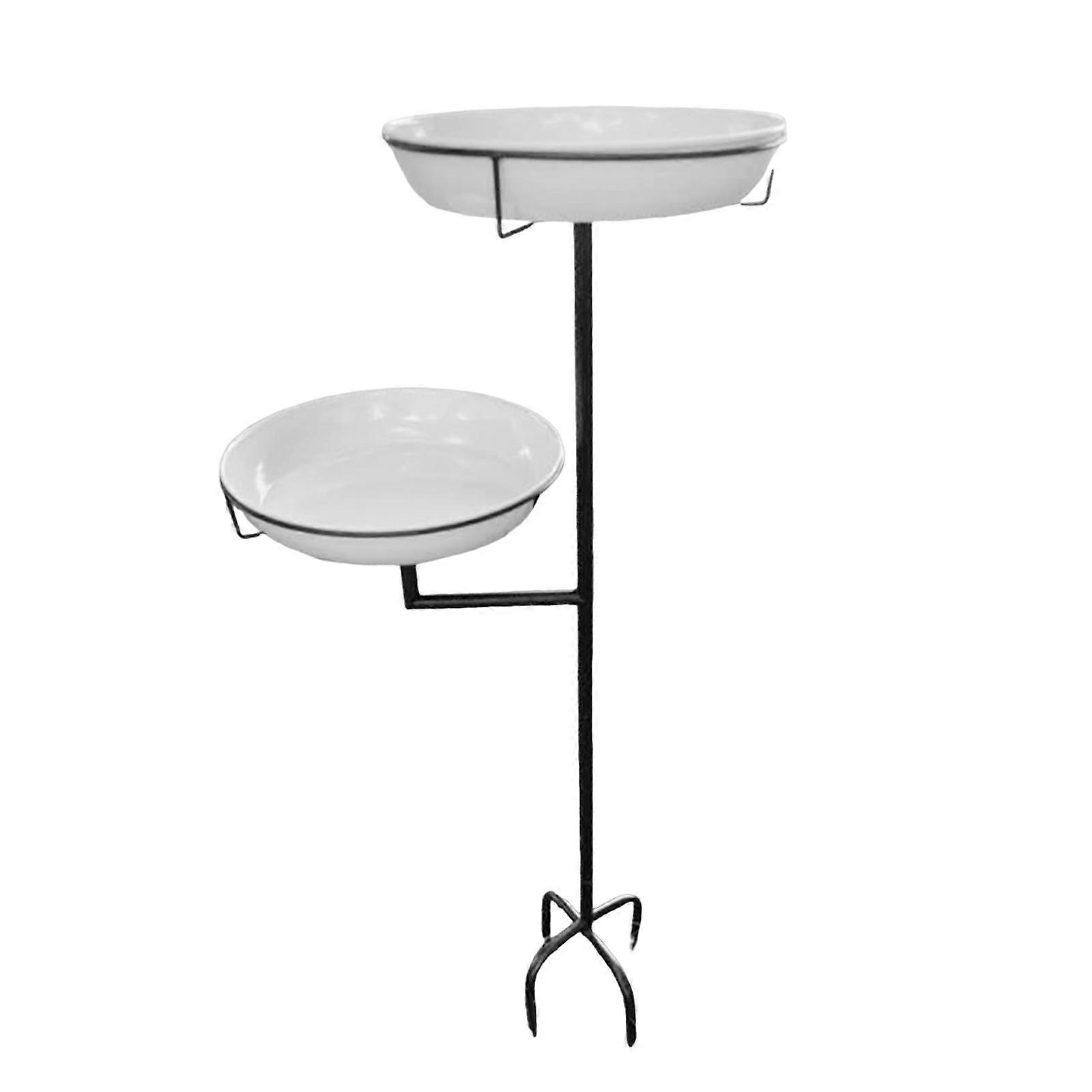Bird Bath Feeder Bowl Birdfeeder 4 Pronged Base Iron Decorative Sturdy Bird