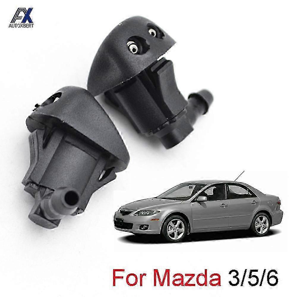 2pcs Front Windshield Washer Jet Nozzle For Mazda 3 Mk1 (03-09) 5 Mk2 (06-10) 6 Mk1 (02-08) 2006 2007 2008 Edition 0910