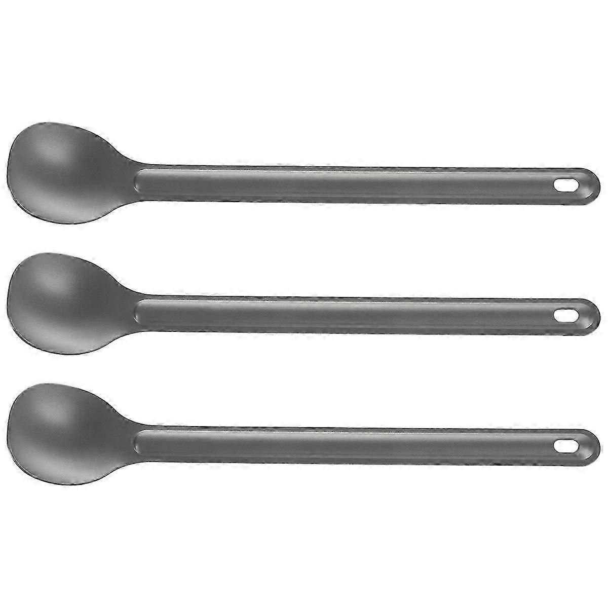 1Pcs 21.5Cm X 3.9Cm Outdoor Tableware Long-Handled Titanium Spoon