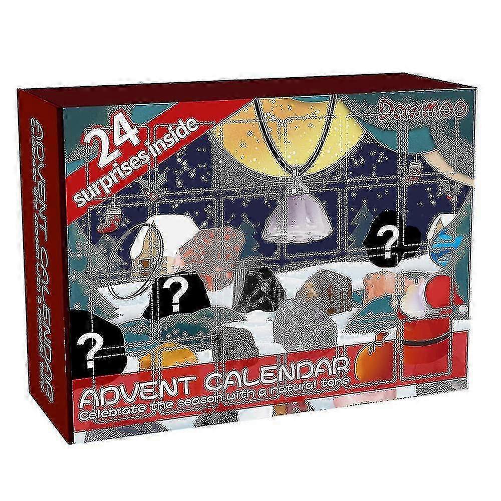 Christmas Advent Calendar Blind Box with 24 Grid Gift & Toy Minerals for Kids