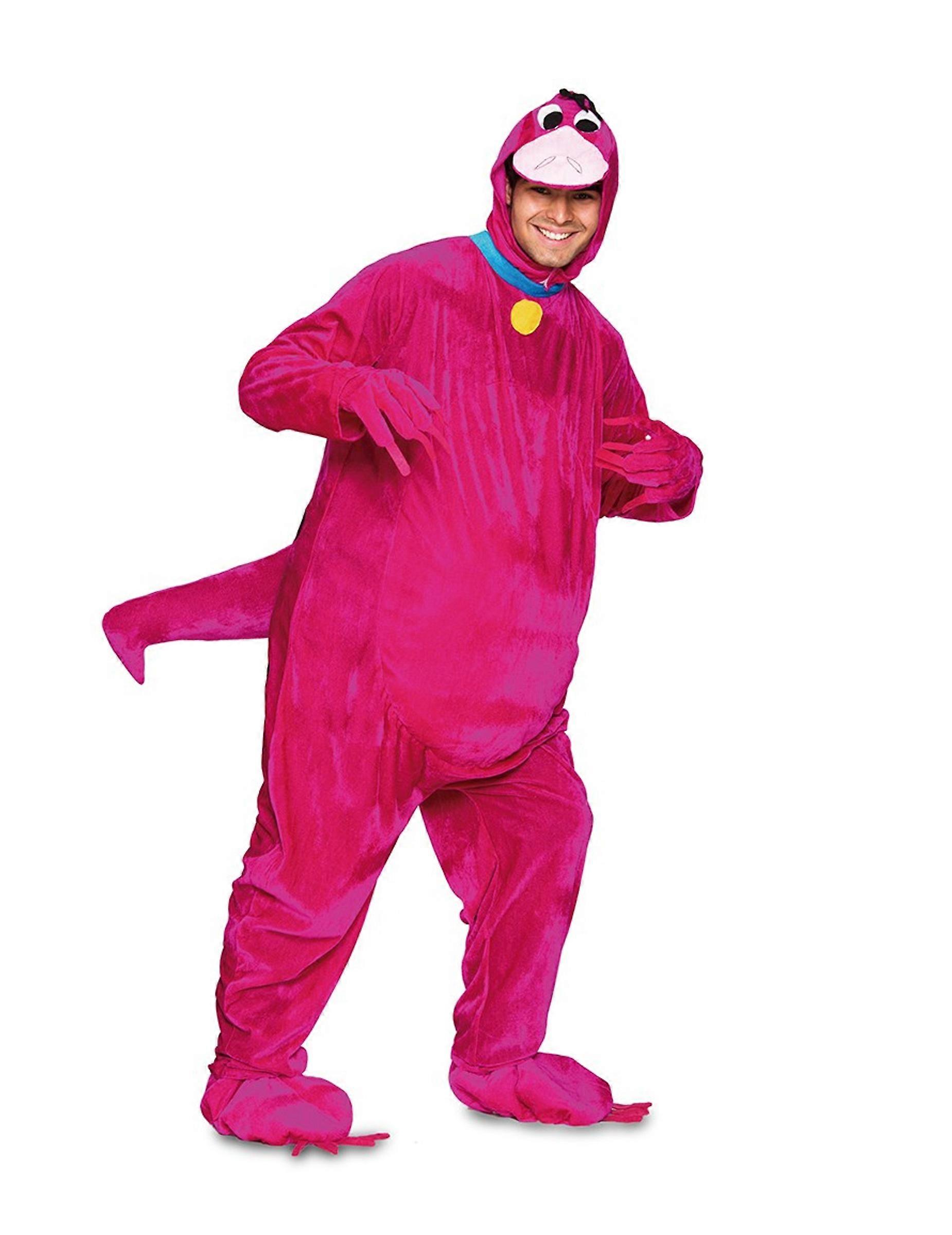 Adult's friendly pink dinosaur costume