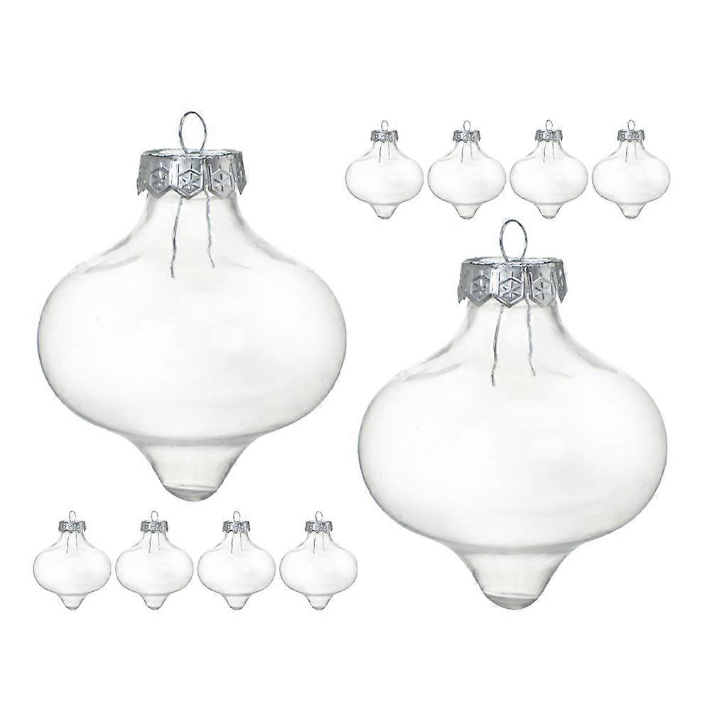 Plastic Fillable Christmas Balls Light Bulb Shape Ornaments Set 20Pcs