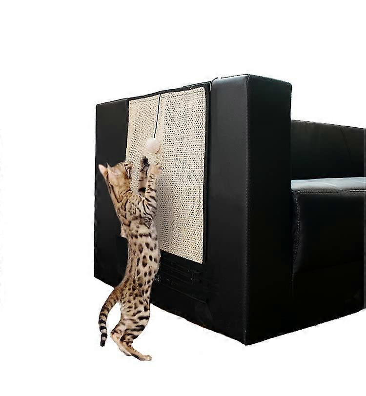 Cat Scratching Protectors 2 Pieces Beige 40x30cm Sisal Scratcher Board AntiScratch Stretchable Cushion Sofa Shield