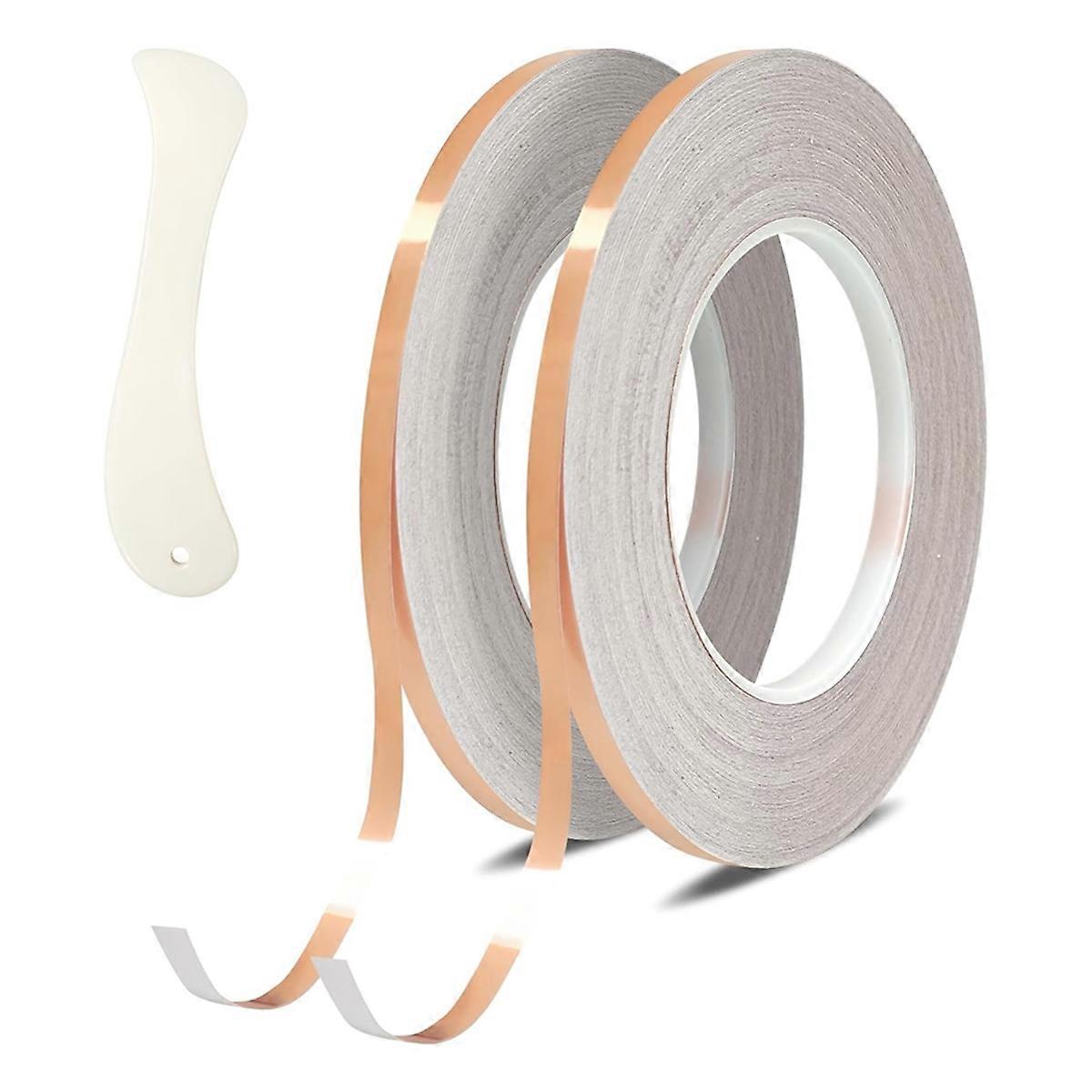 Copper Foil Tape, Conductive Copper Tape Copper Tape Conductive Adhesive for Stained Glass Supplies,Guita