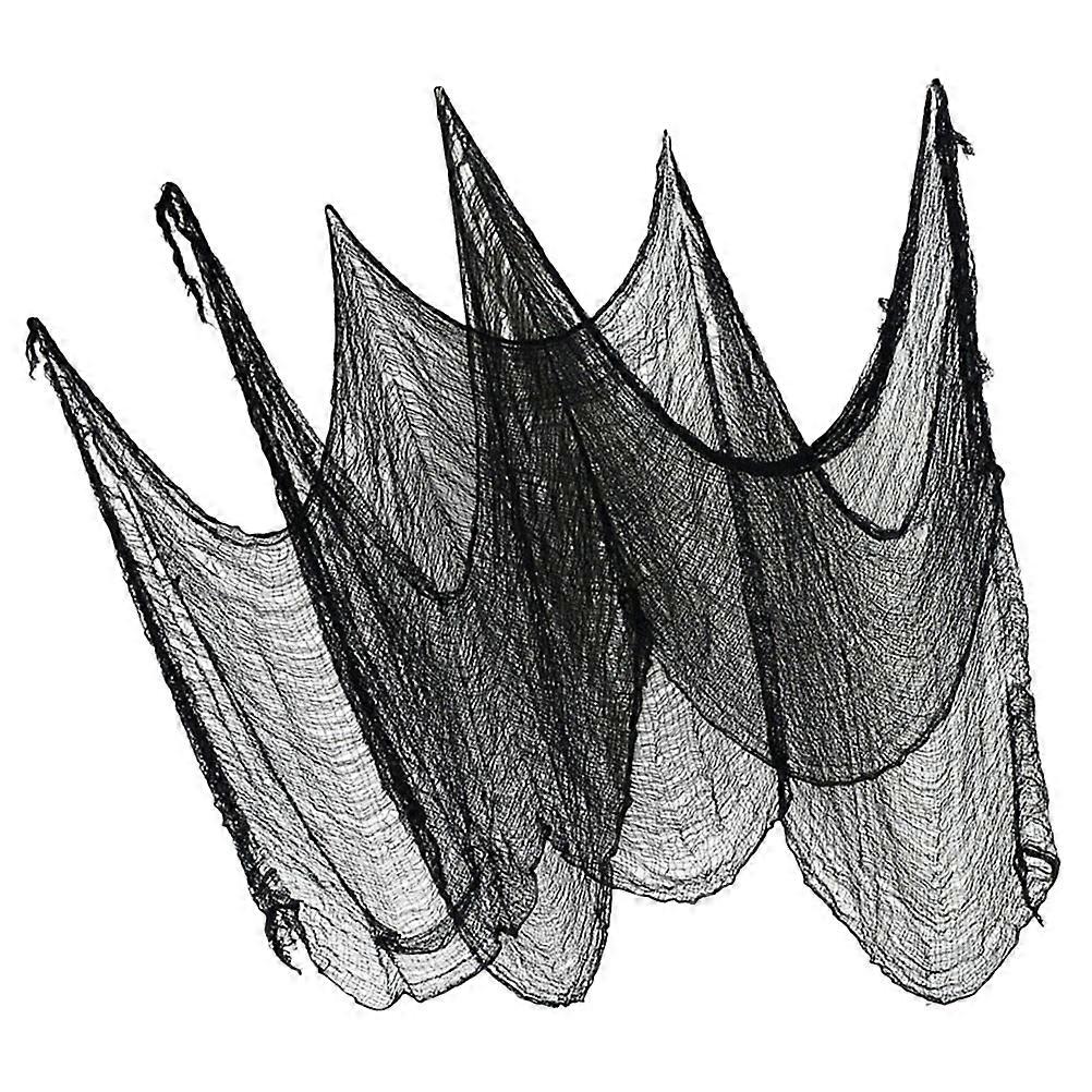 Black Halloween Creepy Gauze Cloth for Decoration 2Pcs Spooky Festival
