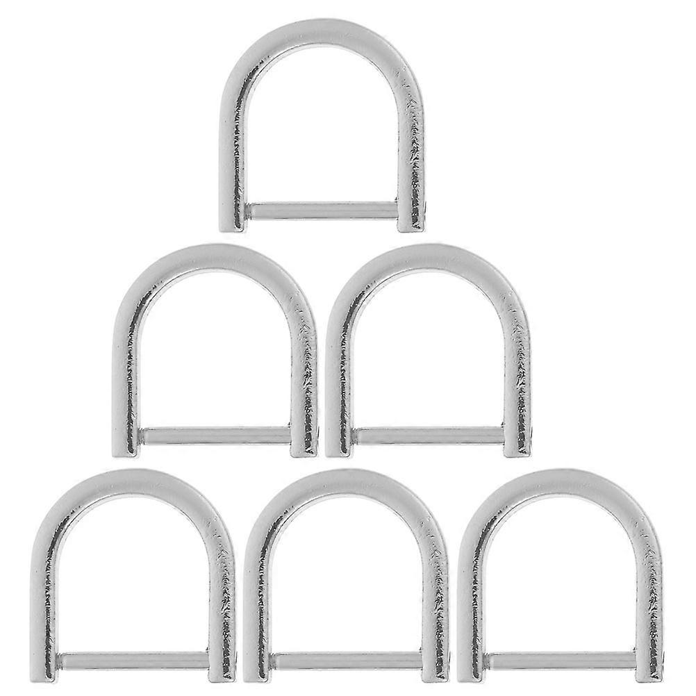 Box Hardware D Ring Buckles for DIY Accessories 6Pcs Horseshoe Shape Silver