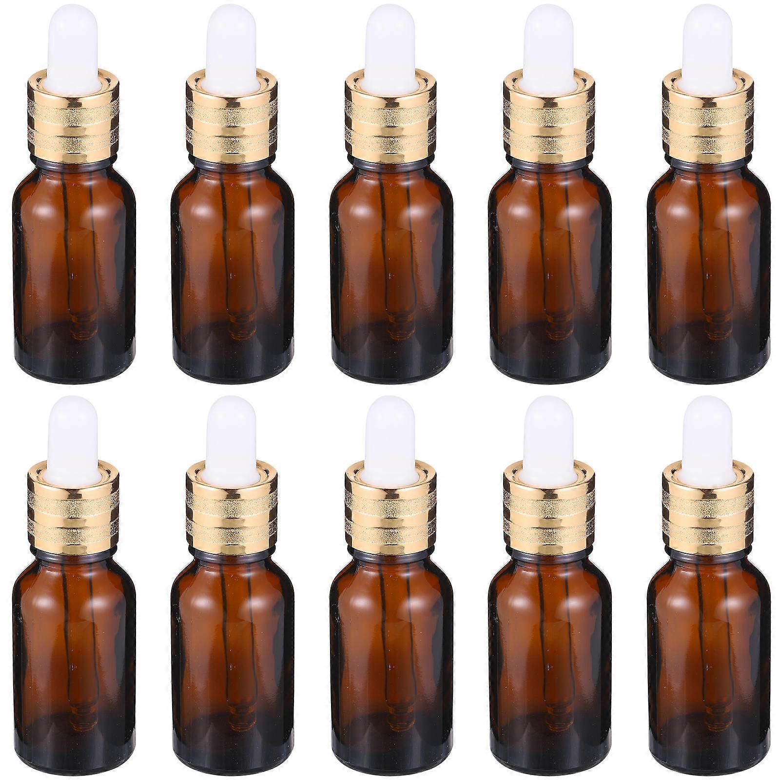 Dropper Bottle Essential Oil Container Aromatherapy Mixing Brown Glass 10Pcs