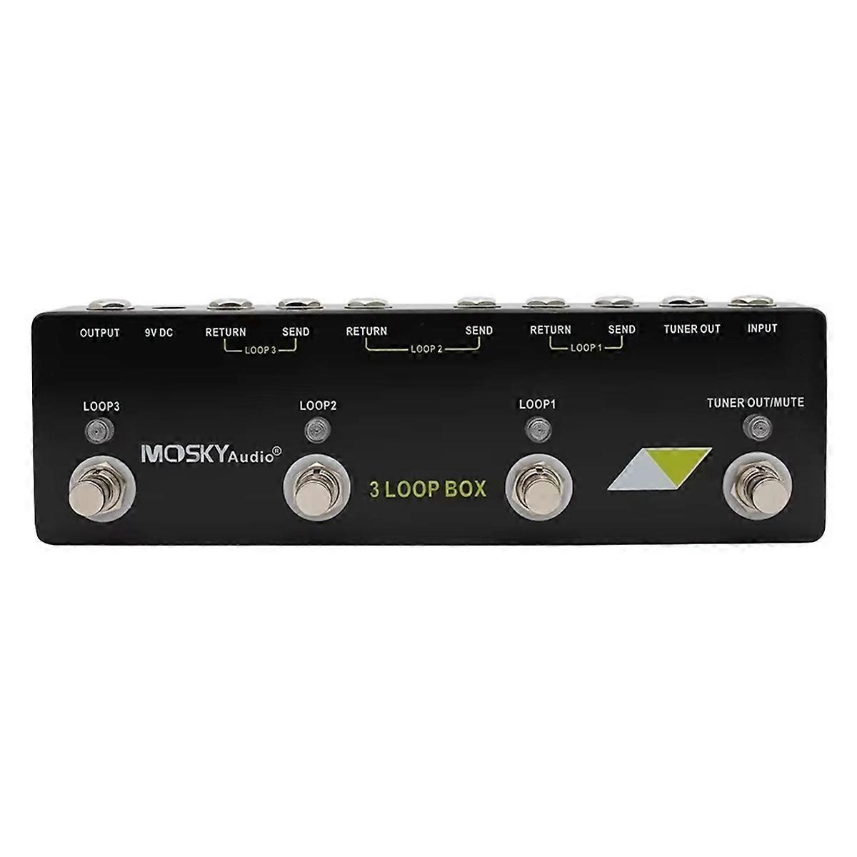 Audio 3 Loop Box Gitarren-Effektpedal True Bypass mit Stimmgerät Mute-Funktion Gitarrenzubehör