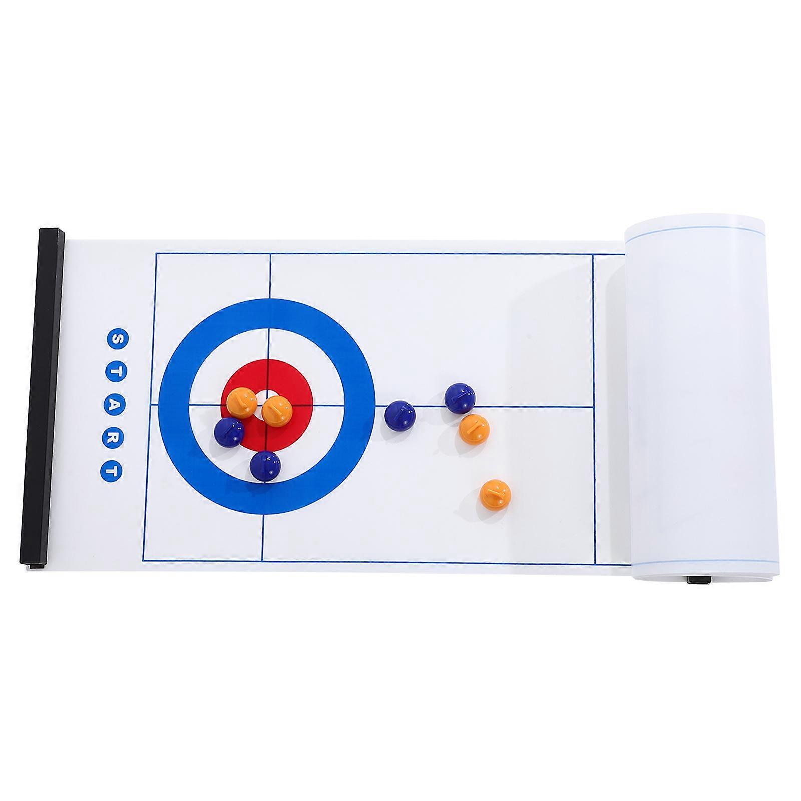 Plastic Curling Game Toys for Kids 1Set Indoor Tabletop Bowling Playthings