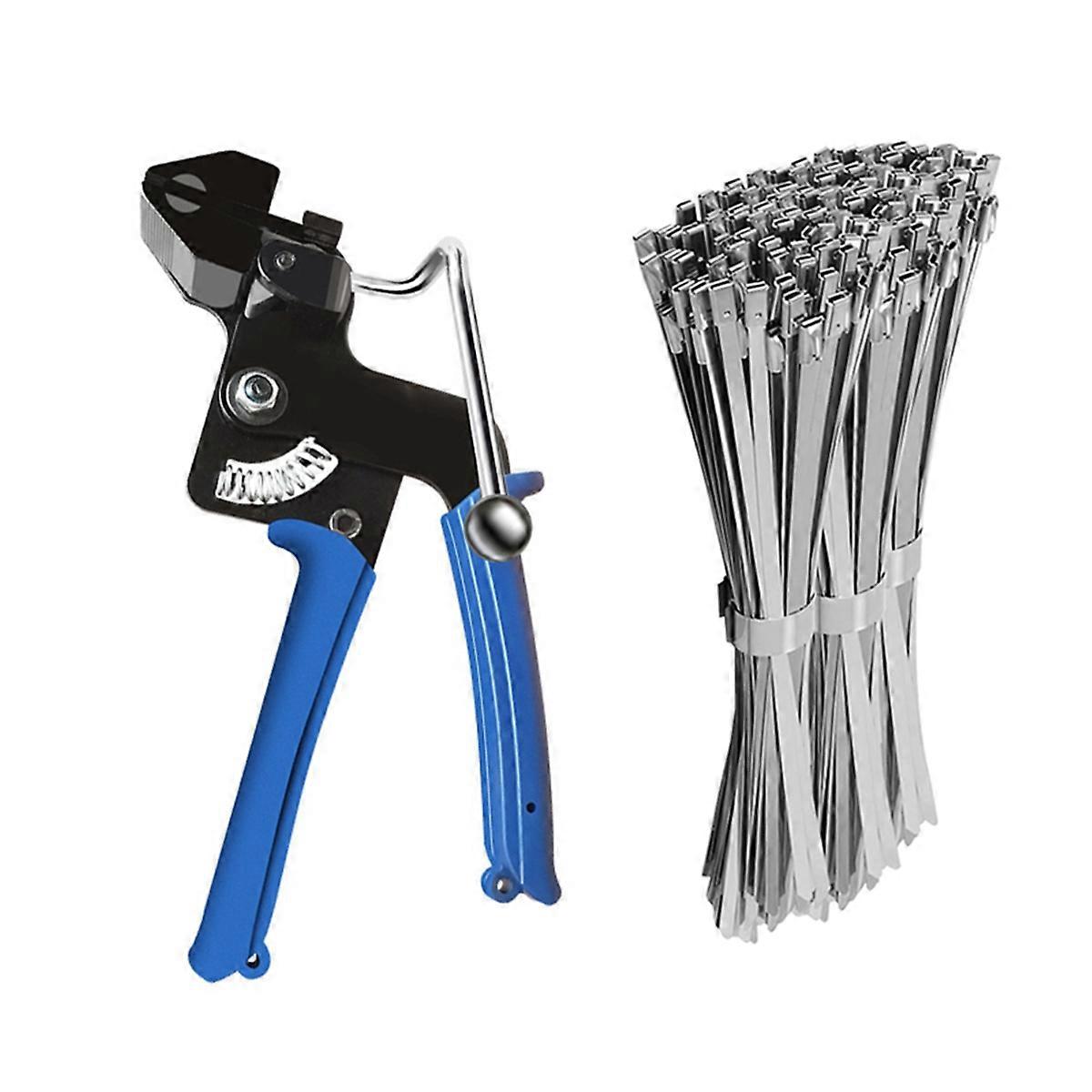 Heavy Steel Cable Tie Tool, Include 100 PCS Cable Ties, for Office