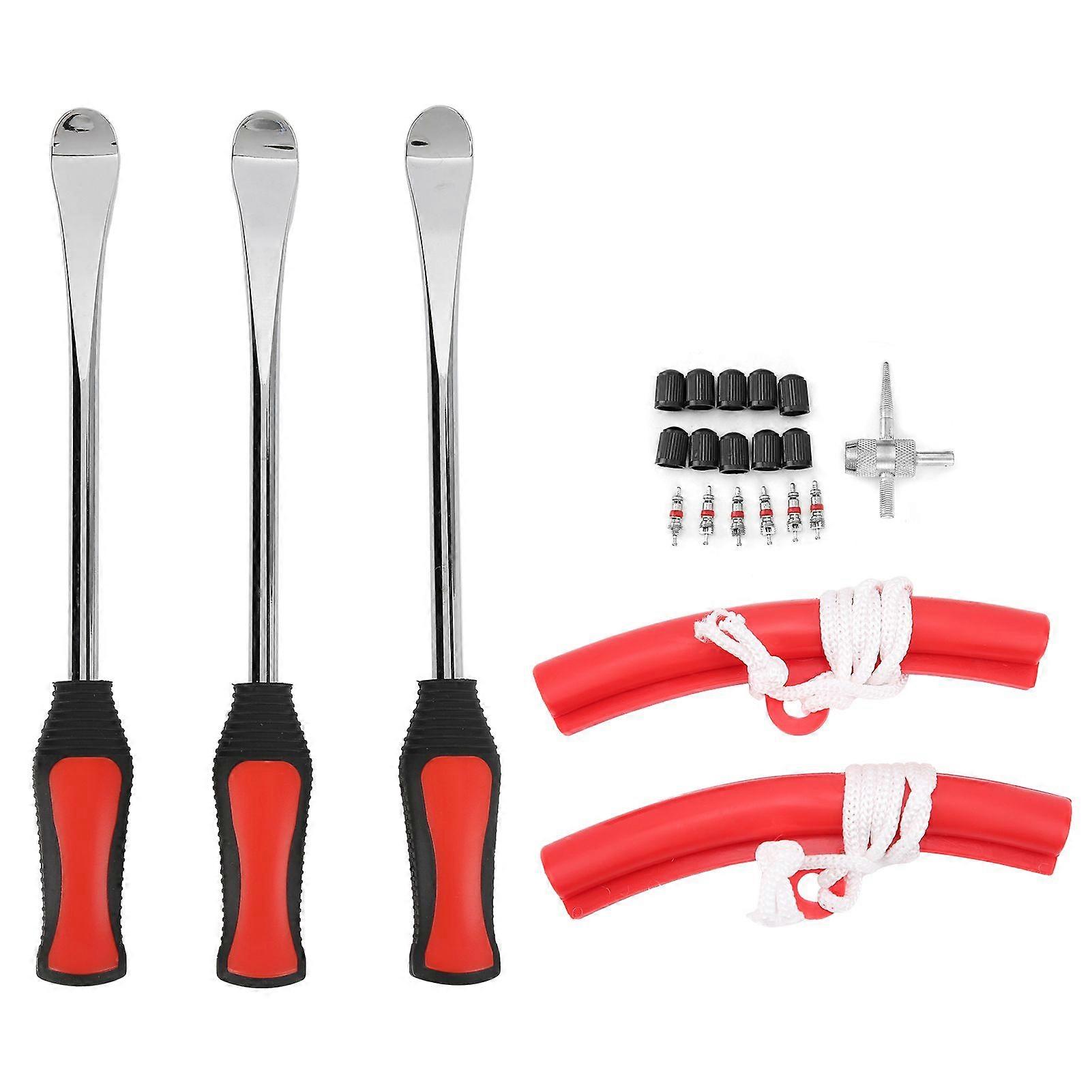 Tire Spoon Lever Iron Tool Set Repair Detachable Kit with Valve Core for Motorcycle Bike