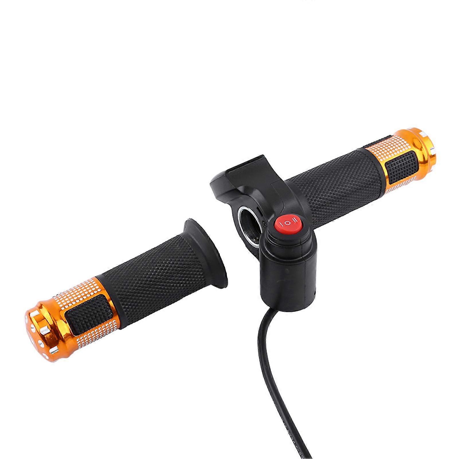 Twist Throttle Grips 3 Speed With LED Display Screen Handle For Electric Bike (golden)
