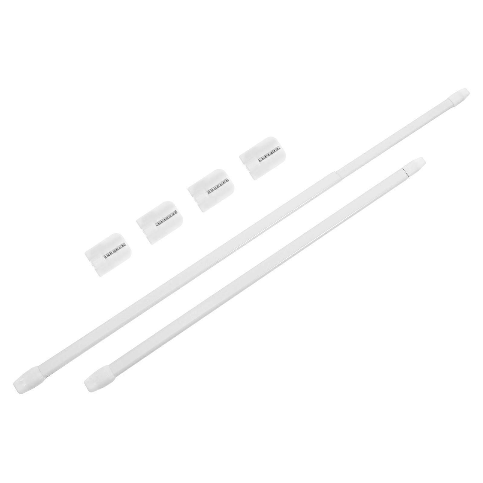 2Sets Extendable Shower Curtain Rod for Adjustable Function White Plastic