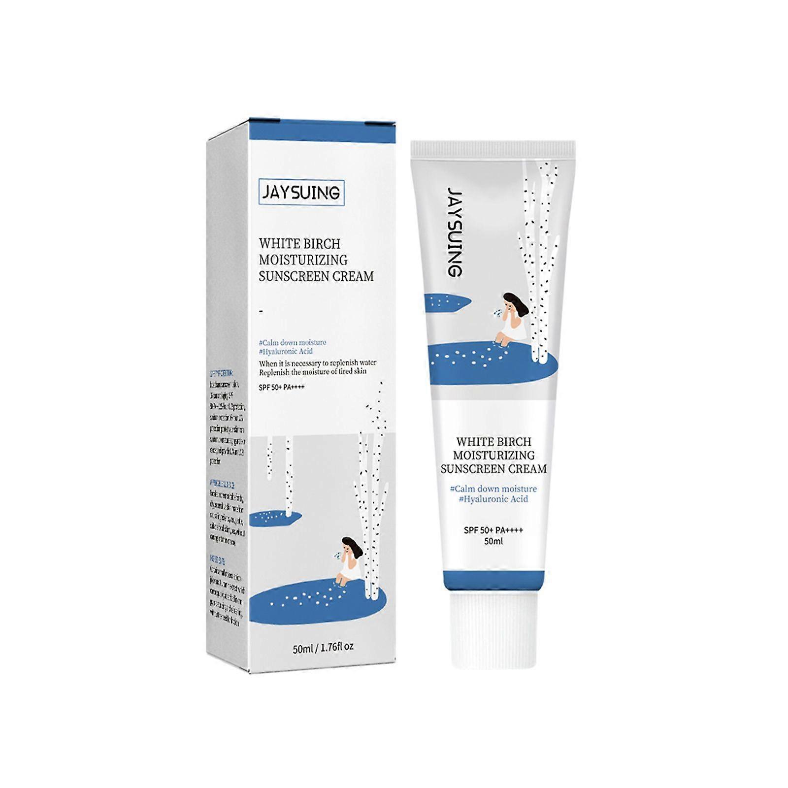 50ml Birch Juice Moisturizing Sunscreen Spf50+ Refreshing Not Sticky Facial Isolation Sunscreen