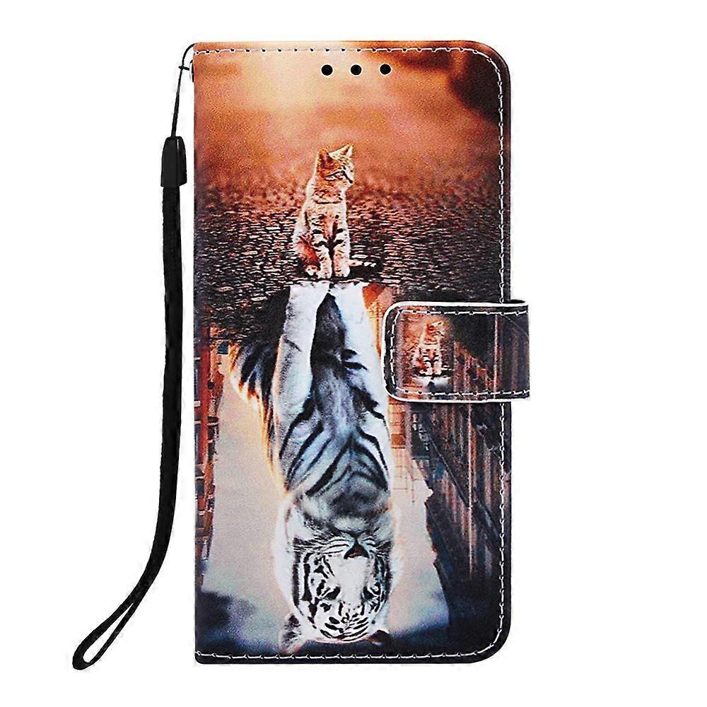 Case for Samsung Galaxy A26 Wallet Folio Leather Shockproof Magnetic Closure Card Slots Design Cat Tiger Stand