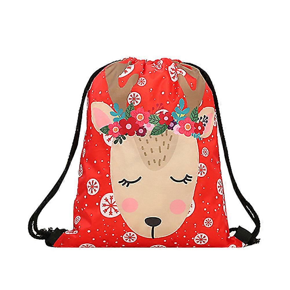 Christmas Drawstring Backpack Camping Bag for Storage 2Pcs