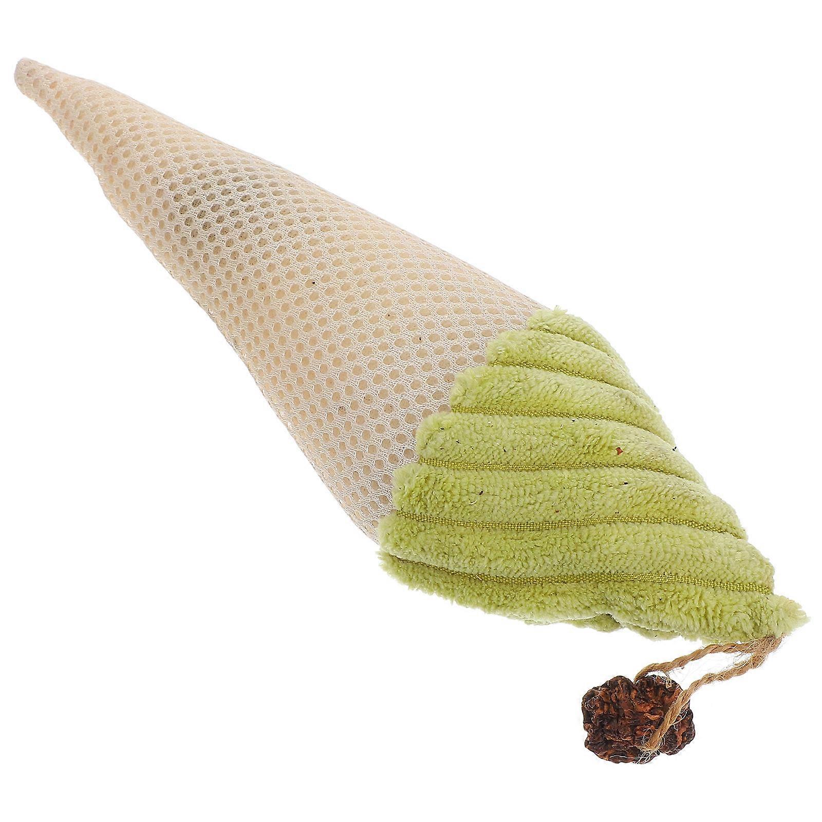 Interactive Catnip Toys Plush Swirl Ice Cream Cone for Indoor Cats 2Pcs