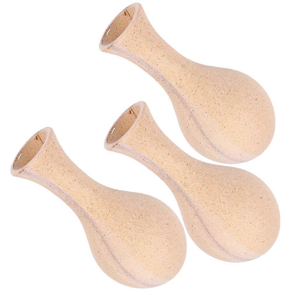 3Pcs Clay Vase Mold For Home Decoration With Khaki Color And Decorative Function Ideal For Art Lovers