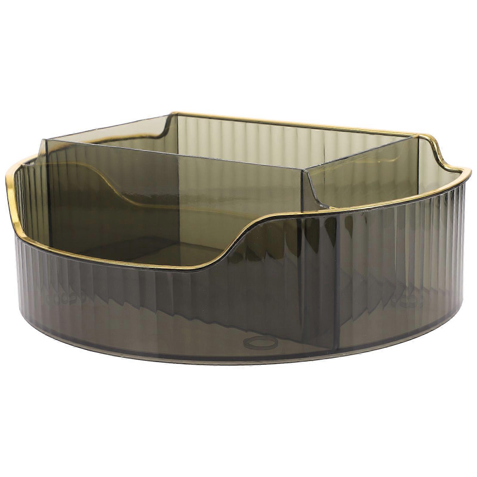 Cosmetic Storage Makeup Organizer For Home Use 28x20cm Dark Green Rotating Design 3Pcs