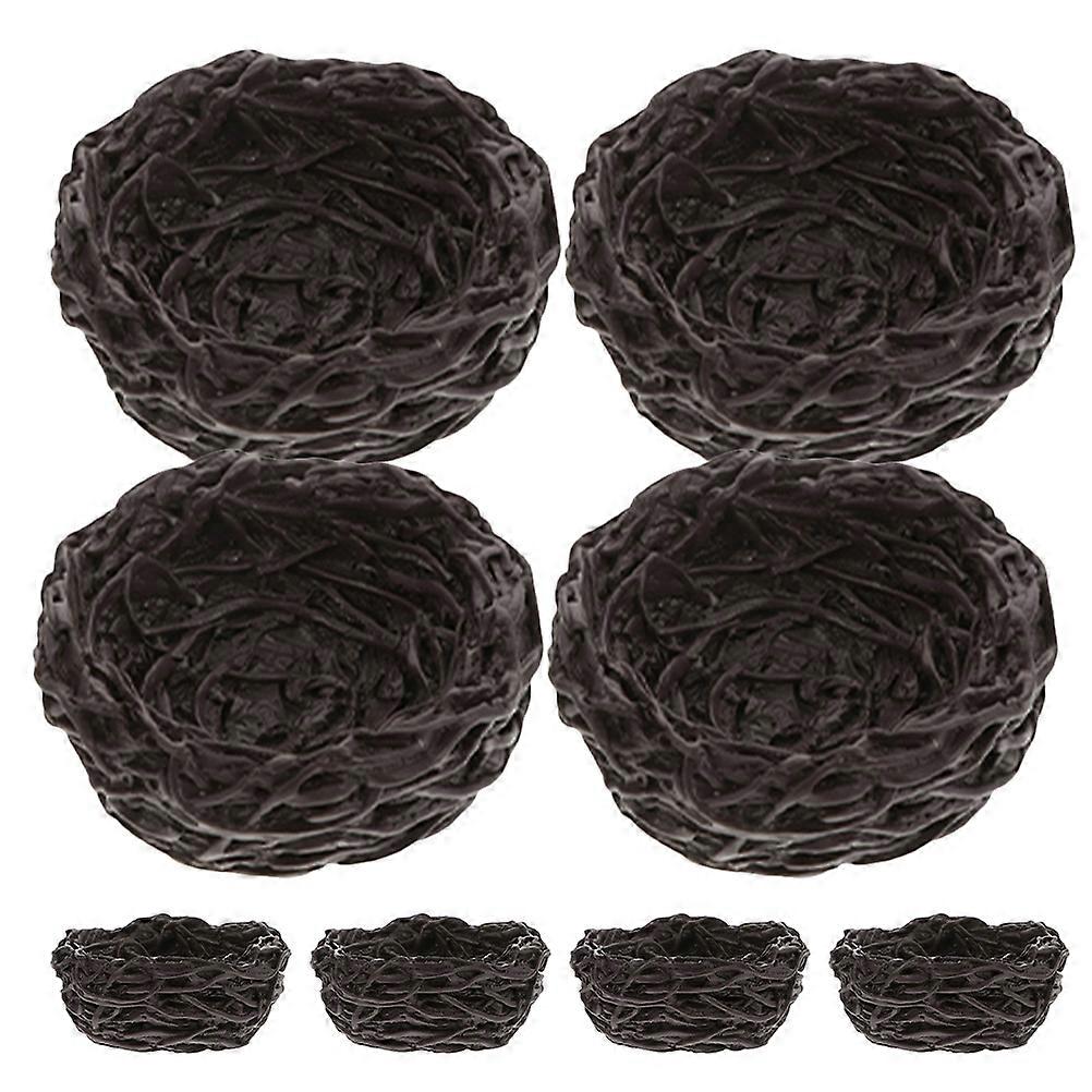 Mini Bird Nest Resin Decoration for Dollhouse Display 64Pcs Coffee Set