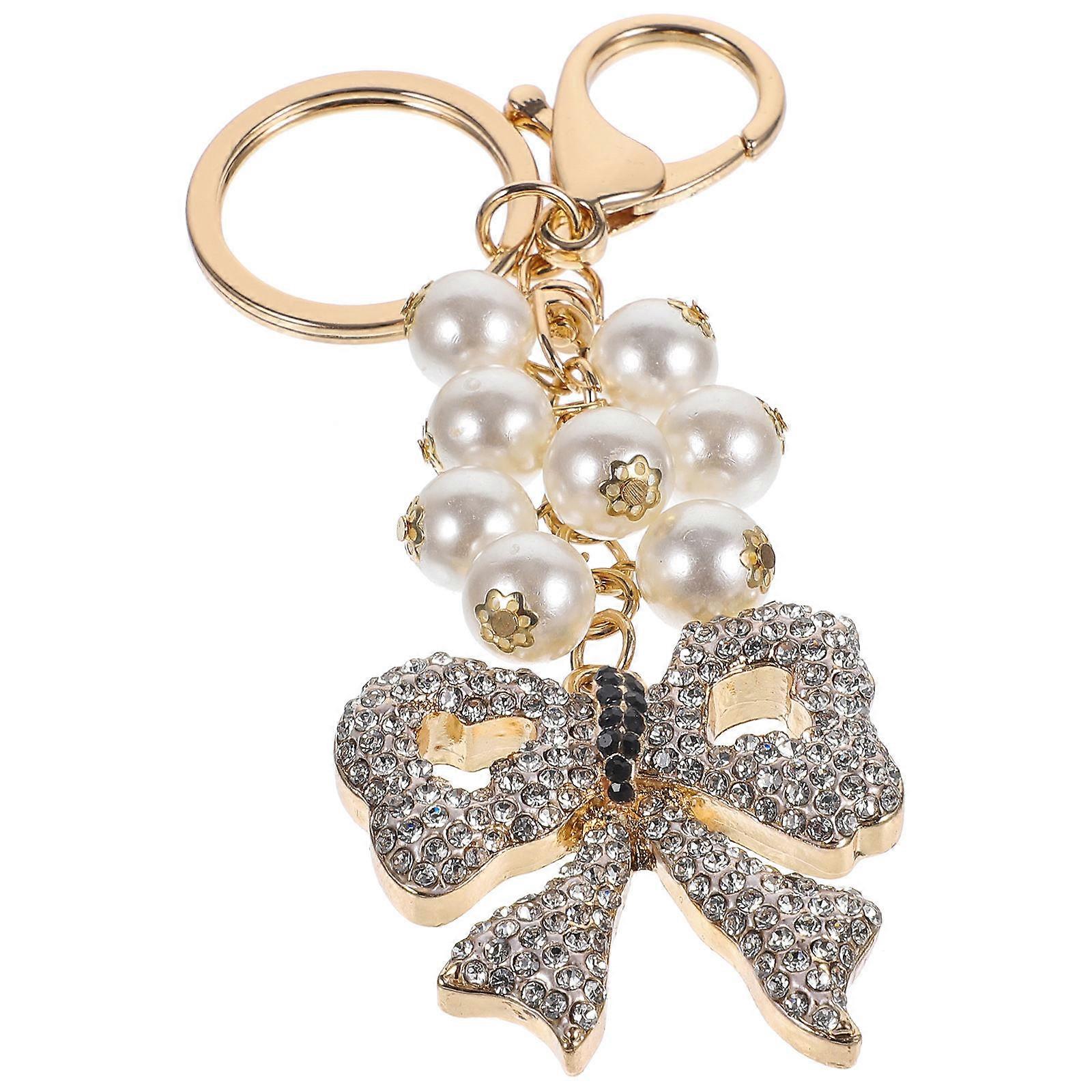 Decorative Bowknot Key Chain for Backpack Alloy Material 2Pcs