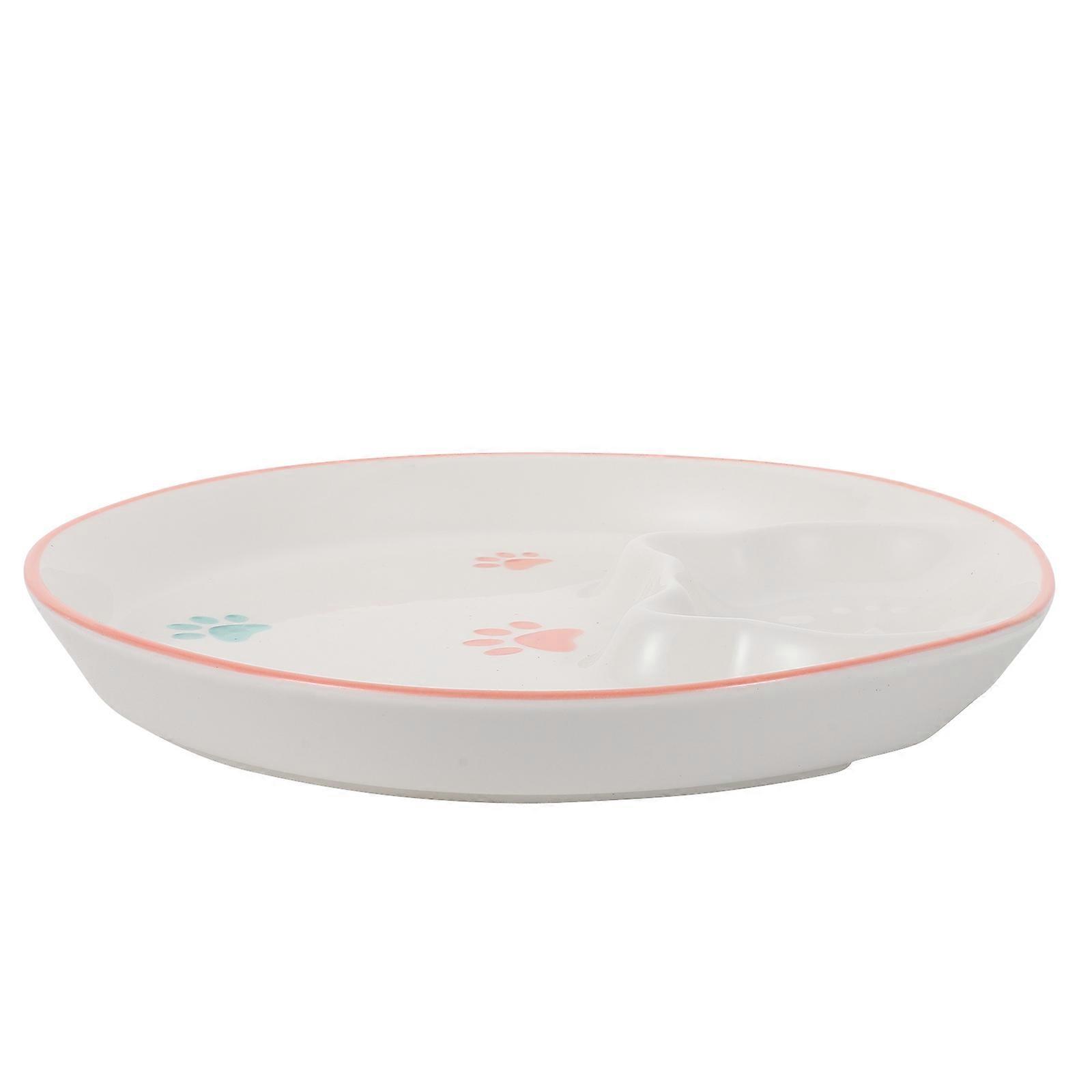 Simple Style Plate Ceramic Food Serving Dish for 2Pcs White Set