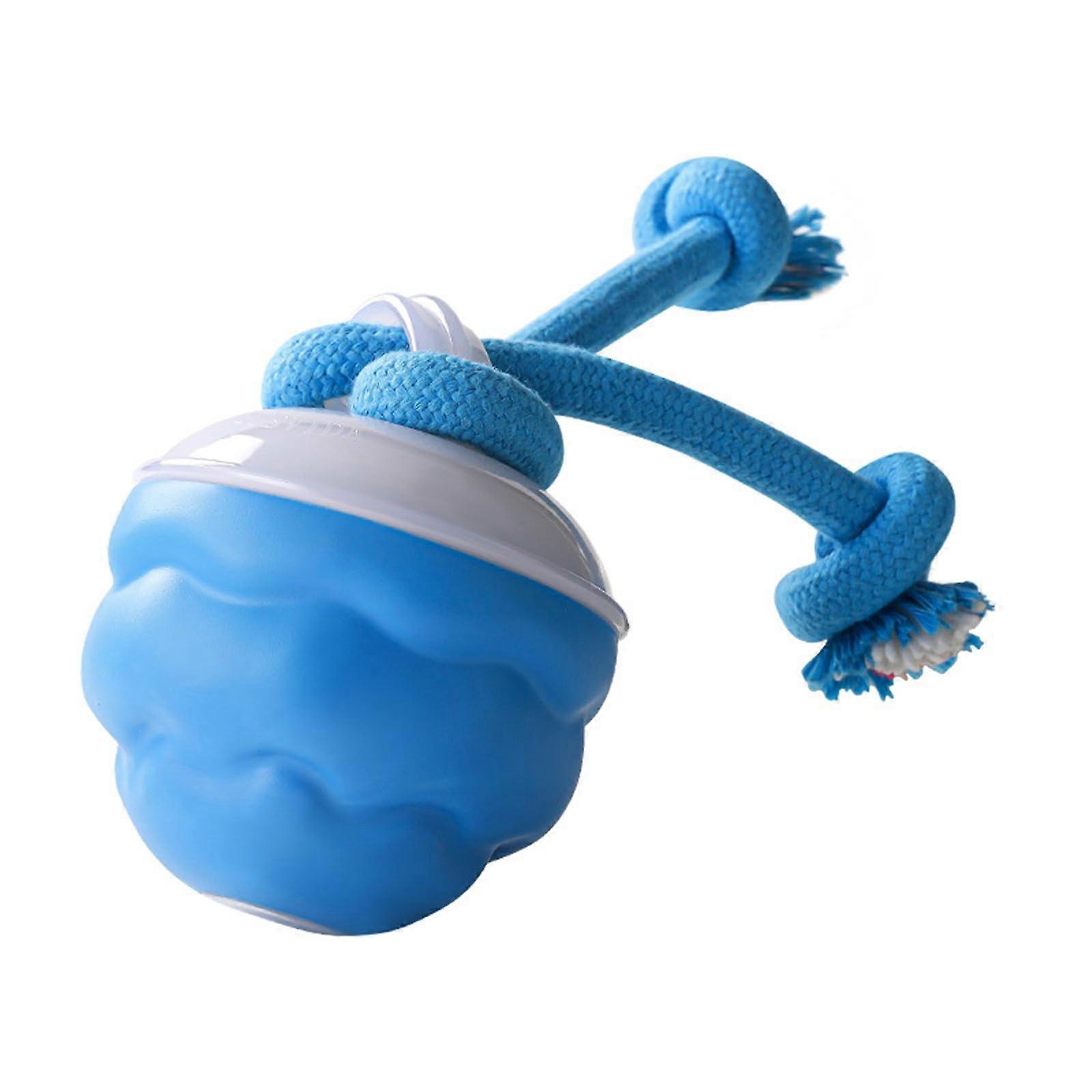 Interactive Dog Toy with Automatic Rolling and Squeaker for Small Medium Large Dogs, 7.5cm Blue
