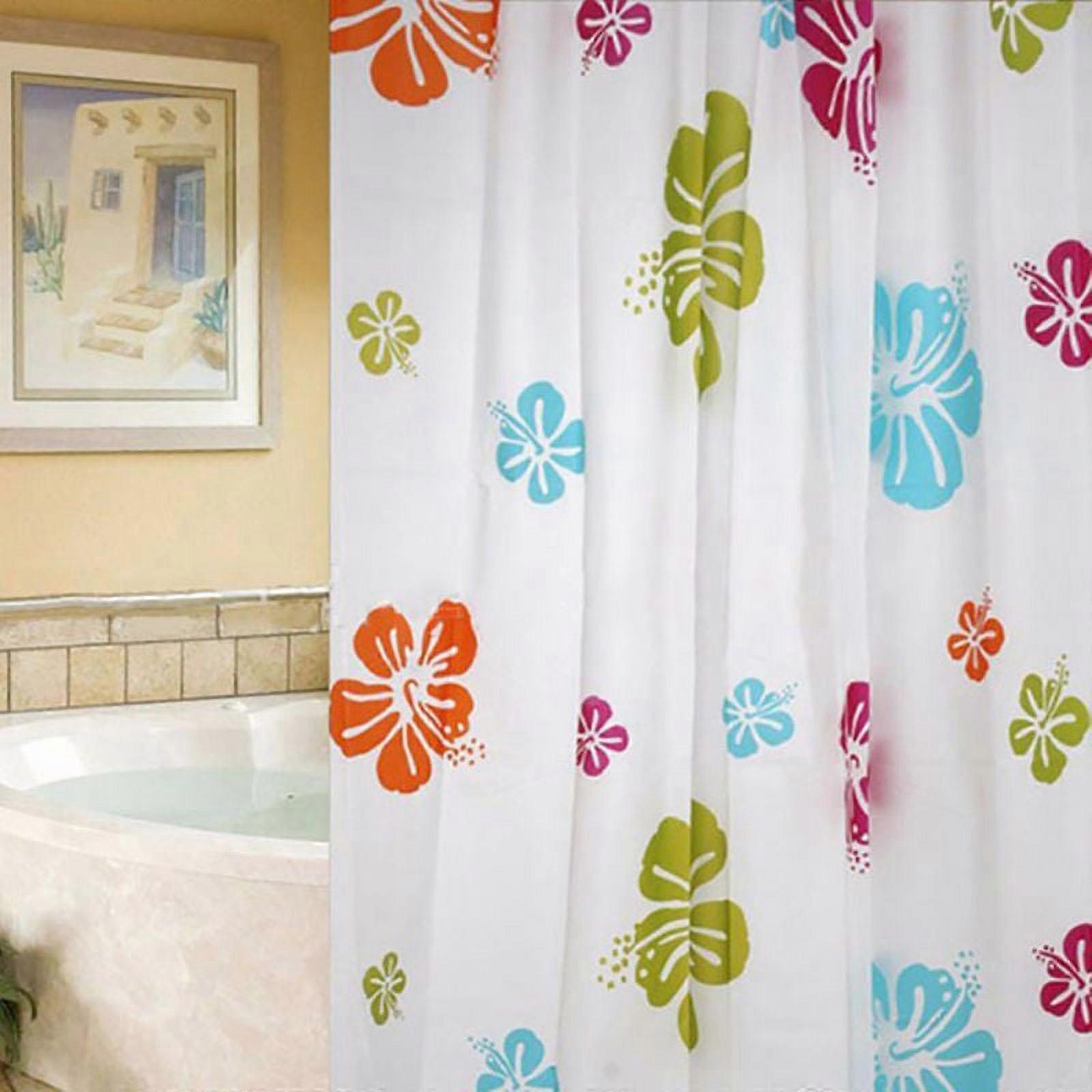 Waterproof Fabric Shower Curtain Polyester 70.8 x 78.7Flower Pattern,Washable Curtain