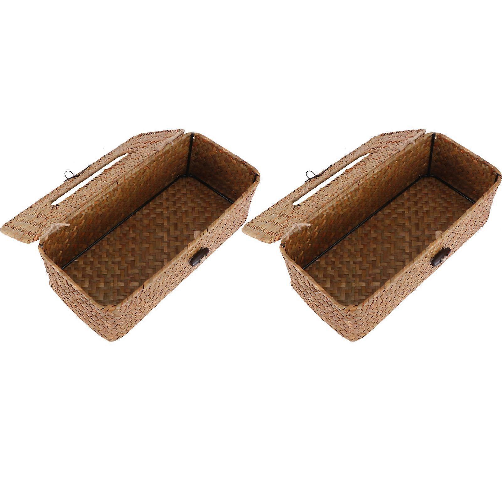 4 Pcs Yellow Tissue Box Napkin Holder For Bathroom And Car 27X12X9CM Rectangular Tissue Storage Solution