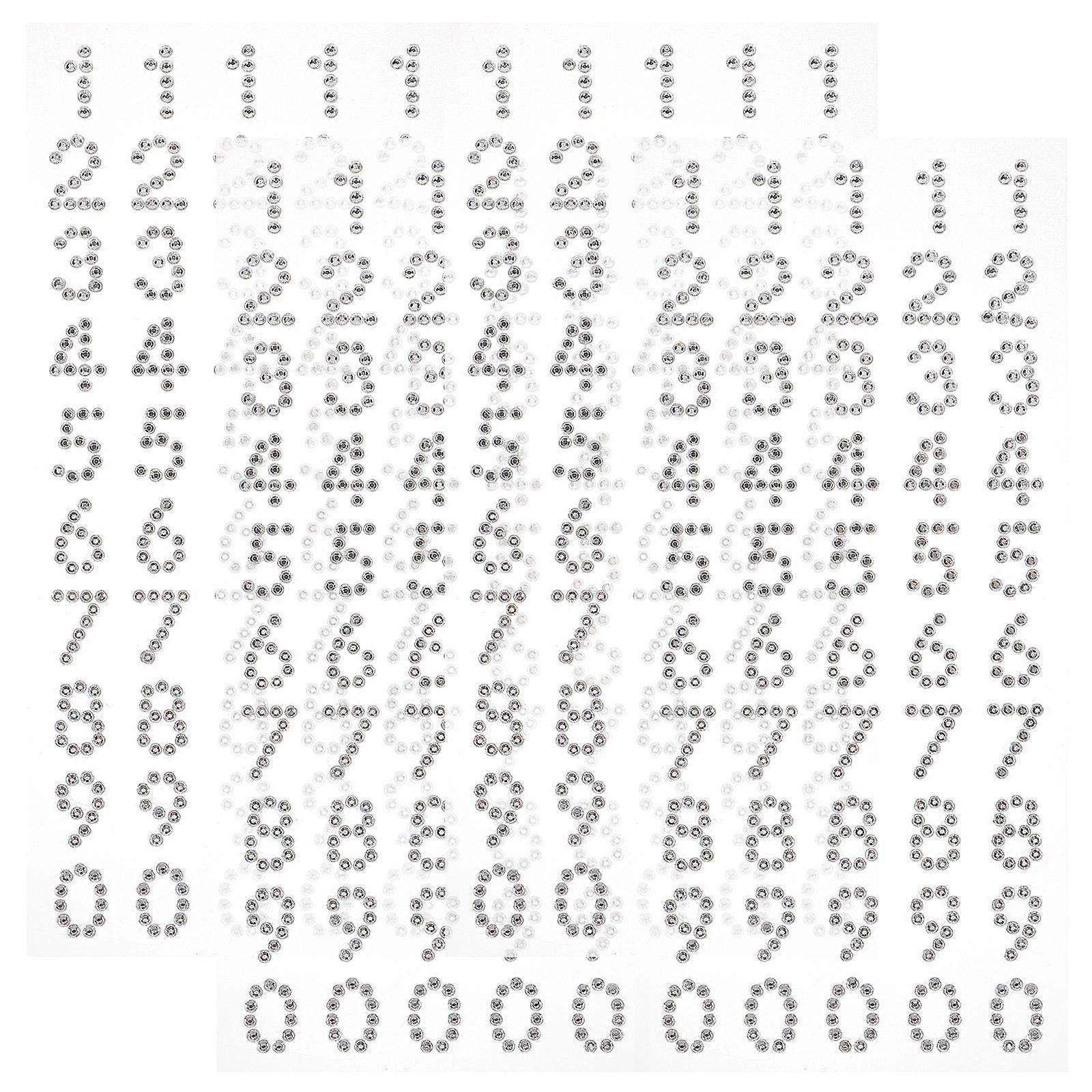 Silver Glitter Rhinestone Stickers for Car and Craft Use 20 Sheets