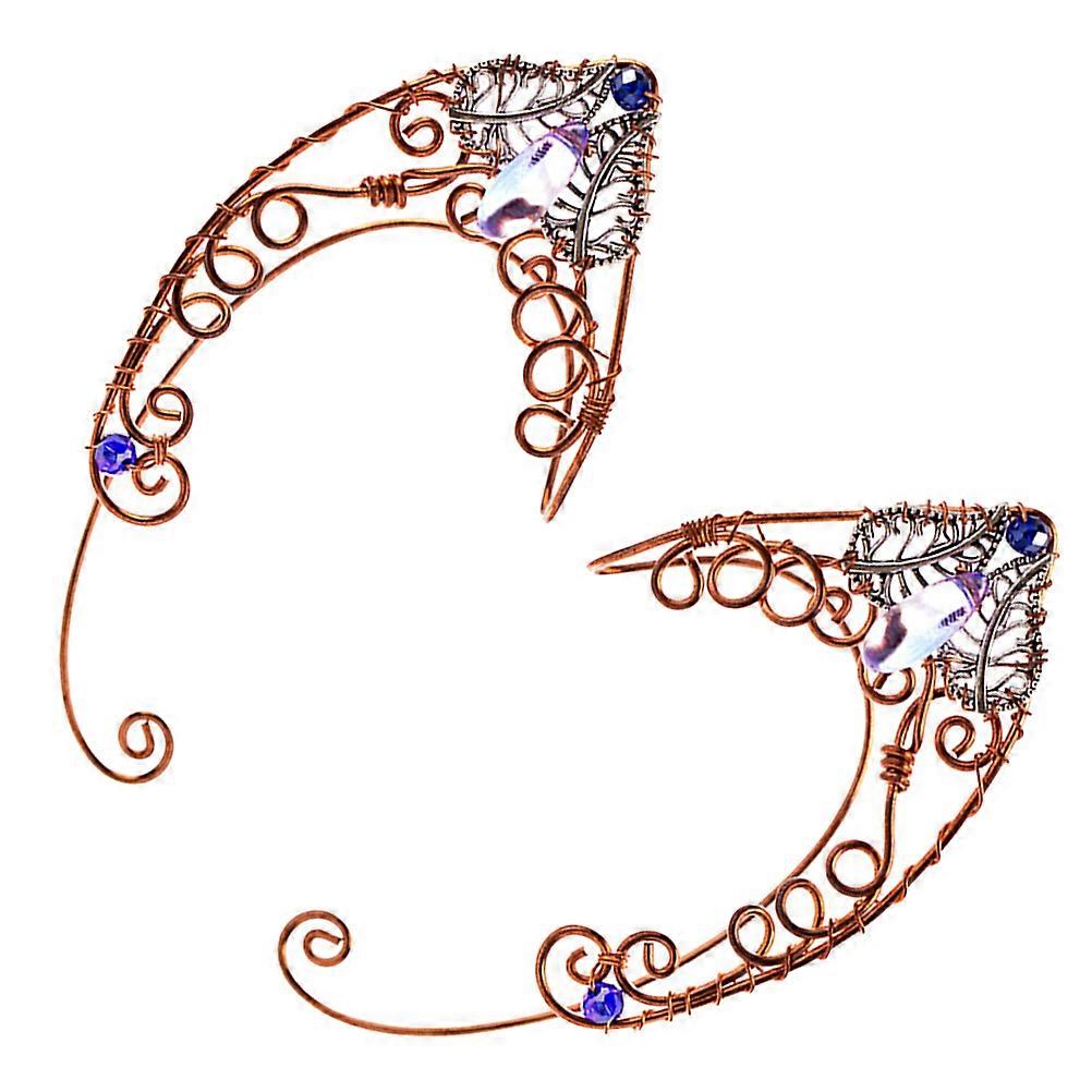 Brincos de elfos retrô simples com clipe de orelha para decoração 10 pares de metal café