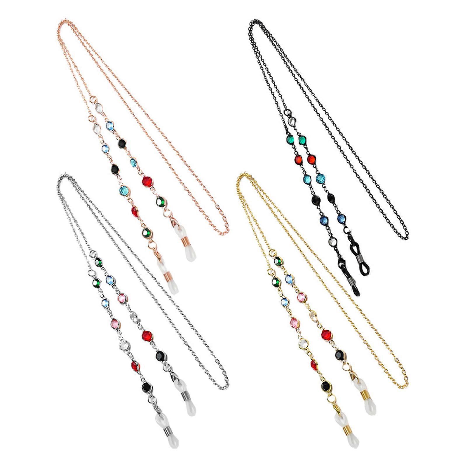 Anti-Lost Eyeglasses Chains Retro Beaded Chains for Glasses 8Pcs