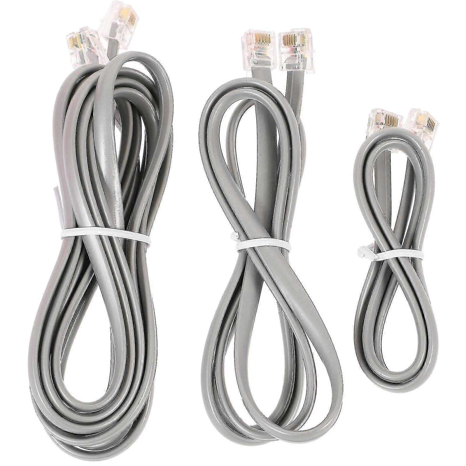 3pcs Telephone Extension Cord Phone Cable Landline Phone Wire Line Phone Cord Kits