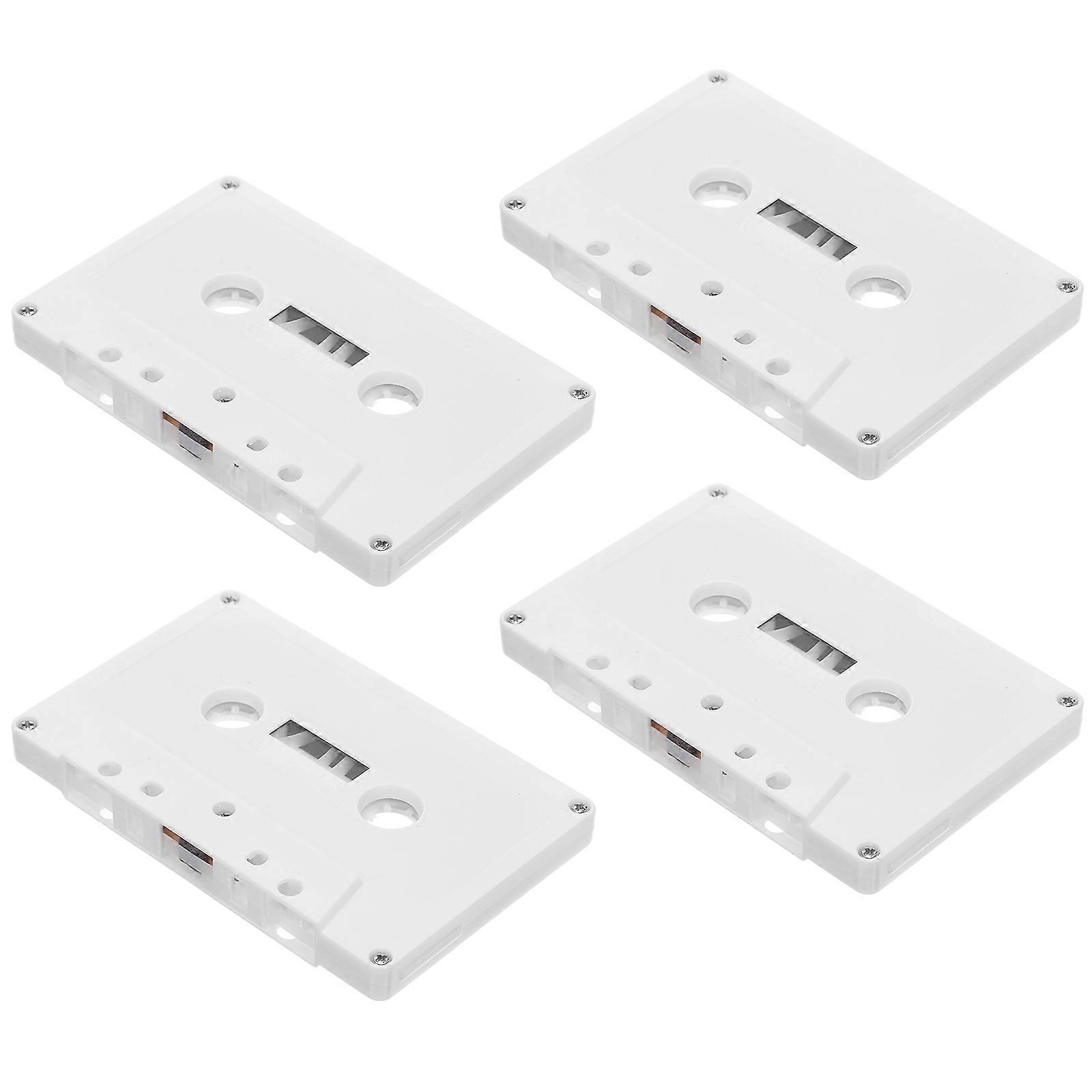 Blank Cassette Tape Case for Storage 20Pcs Retro Style White Plastic