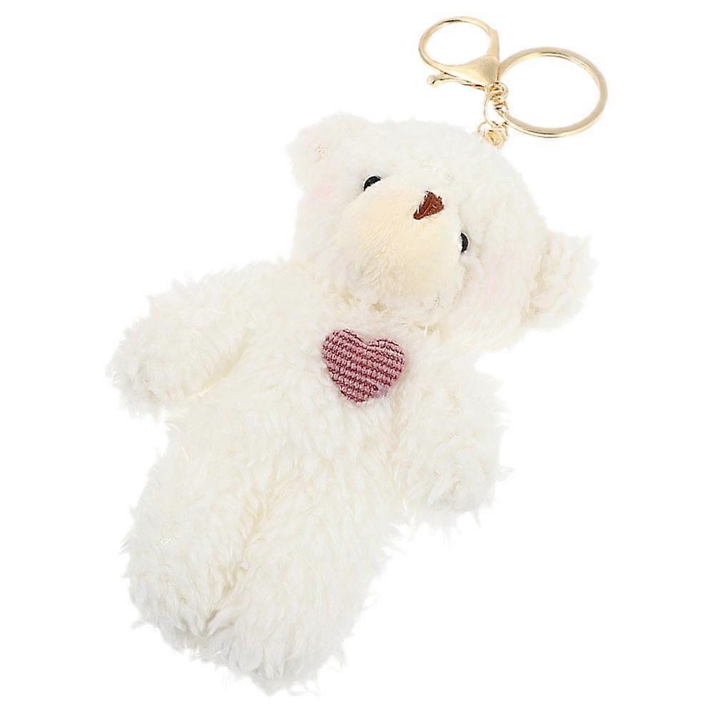 Plush Bear Keychain with Decorative Hanging for 2Pcs Backpack and Purse