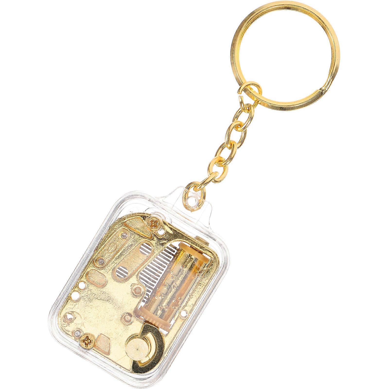 Music Keychain Mini Musical Box with Keyring for Holding Use 4Pcs Golden
