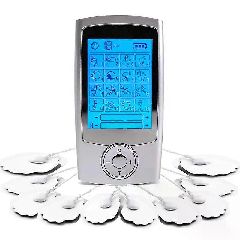 TENS Machine EMS Muscle Stimulator USB Charging for Pain Relief Treatment Using 16 Mode Dual Channel Electronic Pulse Massager