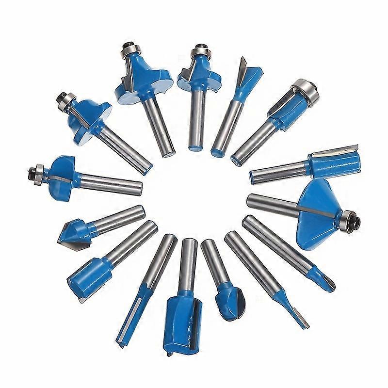 15 יחידות 1/4 אינץ' נתב קצת סט זמירה ישר כרסום קאטר לעץ ביטים טונגסטן קרביד חיתוך נגרות