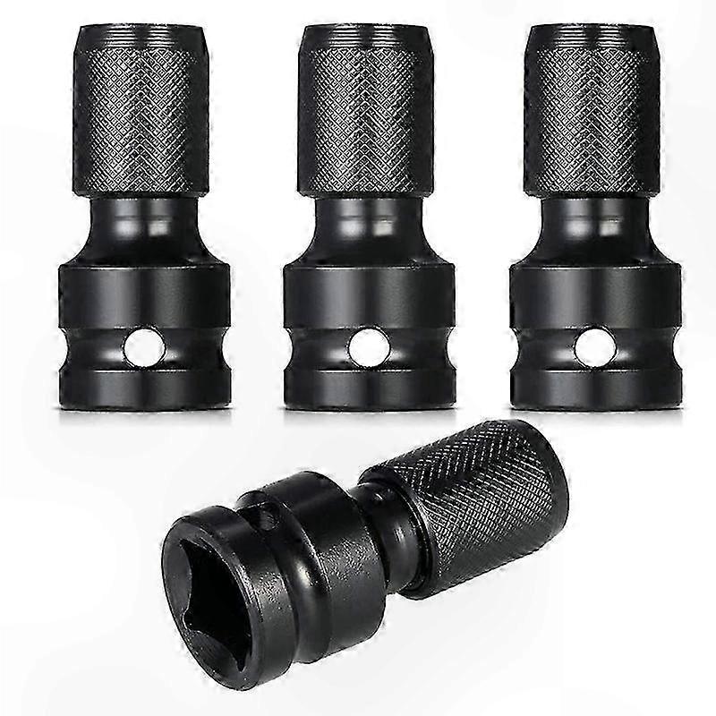 4-Piece Socket Adapter Set, 1/2" Square Drive to 1/4" Hex Shank for Ratchet Wrench Conversion