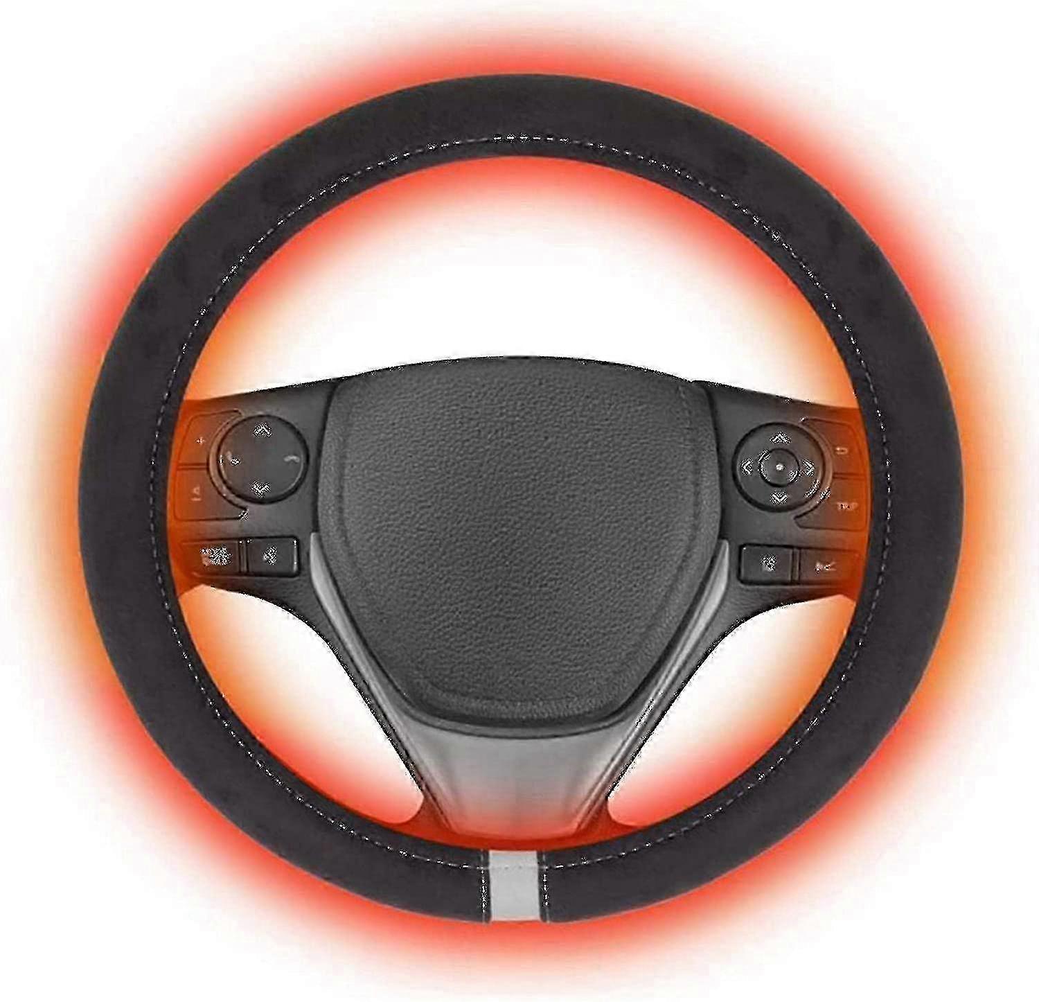 Uppvärmd rattöverdrag 12v 15 i bilen universal vintervärme handvärmare skyddsöverdrag-zzy