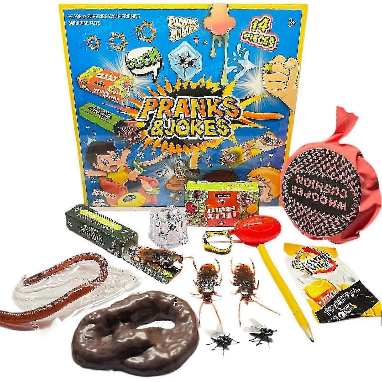 Prank Kit Box Set with Practical Jokes and Toys, Perfect Gift for Kids' Fun and Laughter