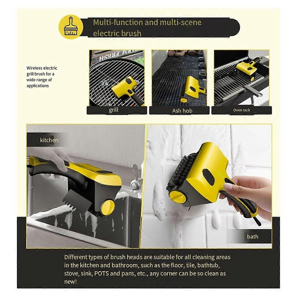 Household Kitchen Tile Cleaning Brush Replaceable Brush Heads