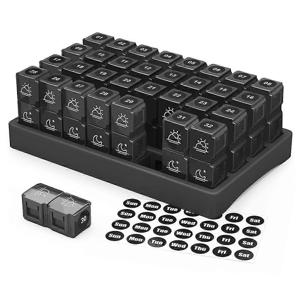 31 Days Pill Box With Lids Monthly Pill Organizer Case Lightweight Travel Divider Independent Empty Container