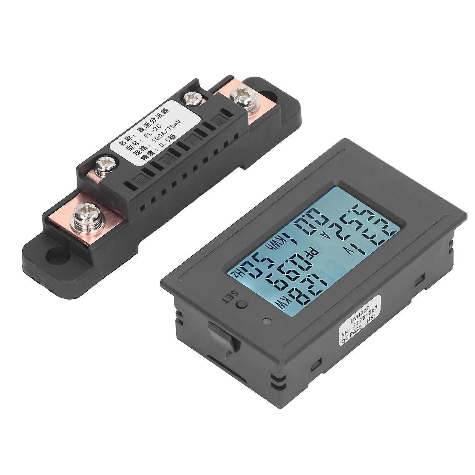 LCD Digital Display Voltage Current Power Meter Electricity Monitor Voltmeter Ammeter DC6‑200V 